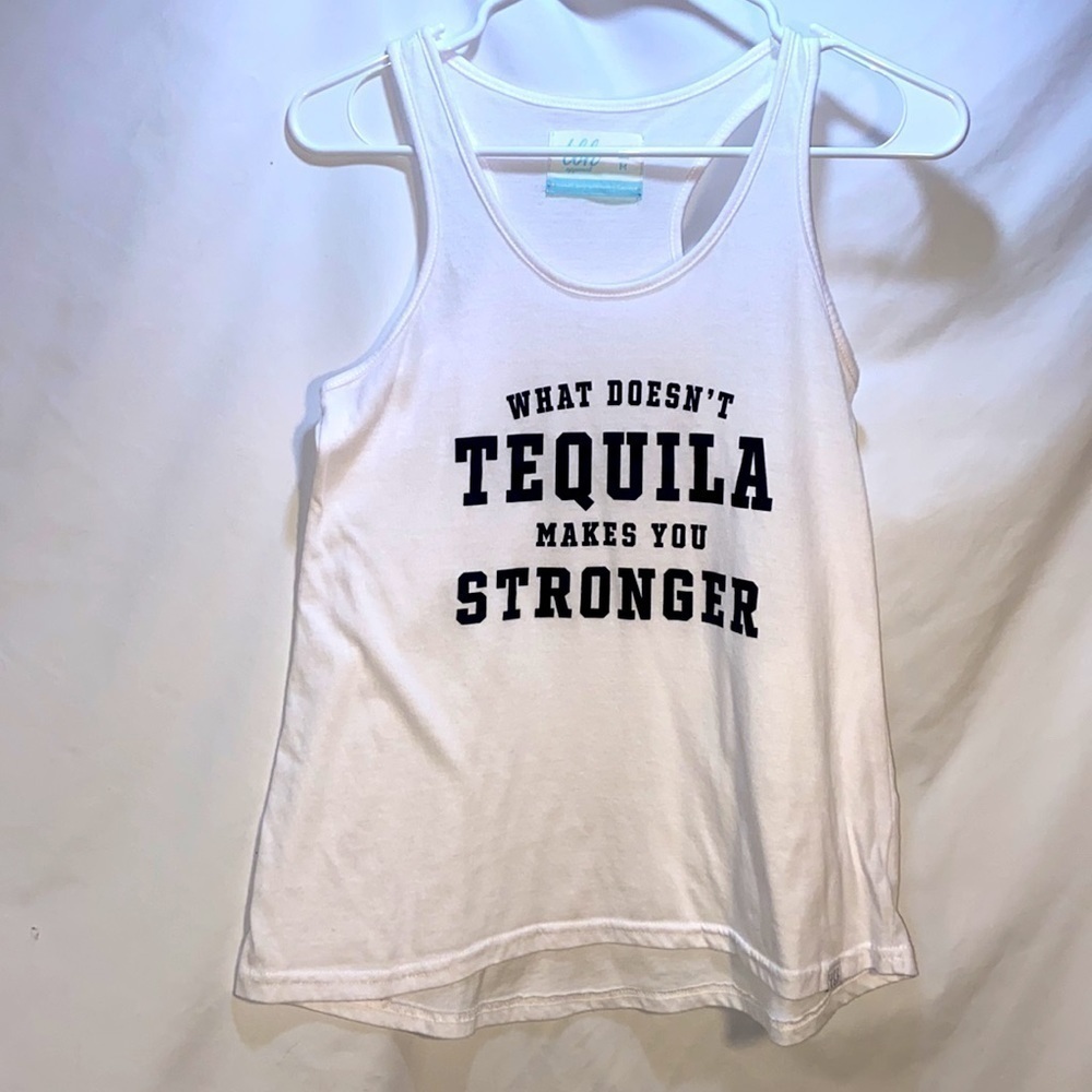Tequila racer back tank white medium